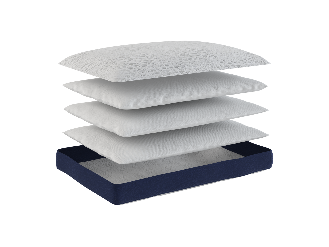 Close-up of Pebble Elevate pillow showing premium memory foam and down-alternative fiber construction